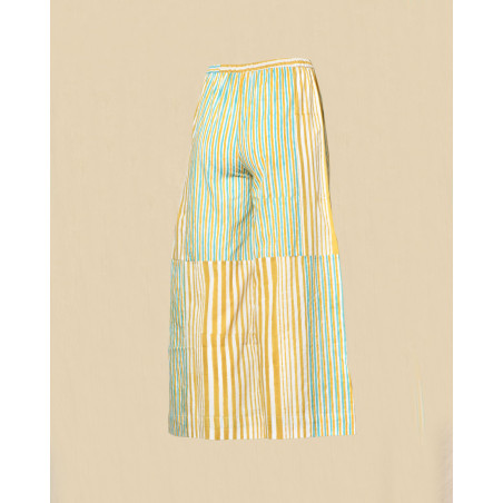 Pantalon large à rayures jaunes V.de.Vinster