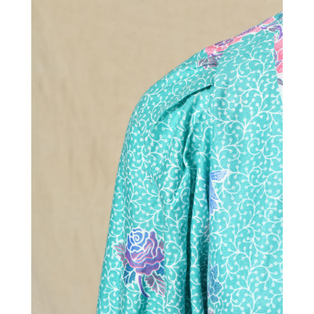 Robe chemise fluide imprimé floral vert menthe V.de.Vinster