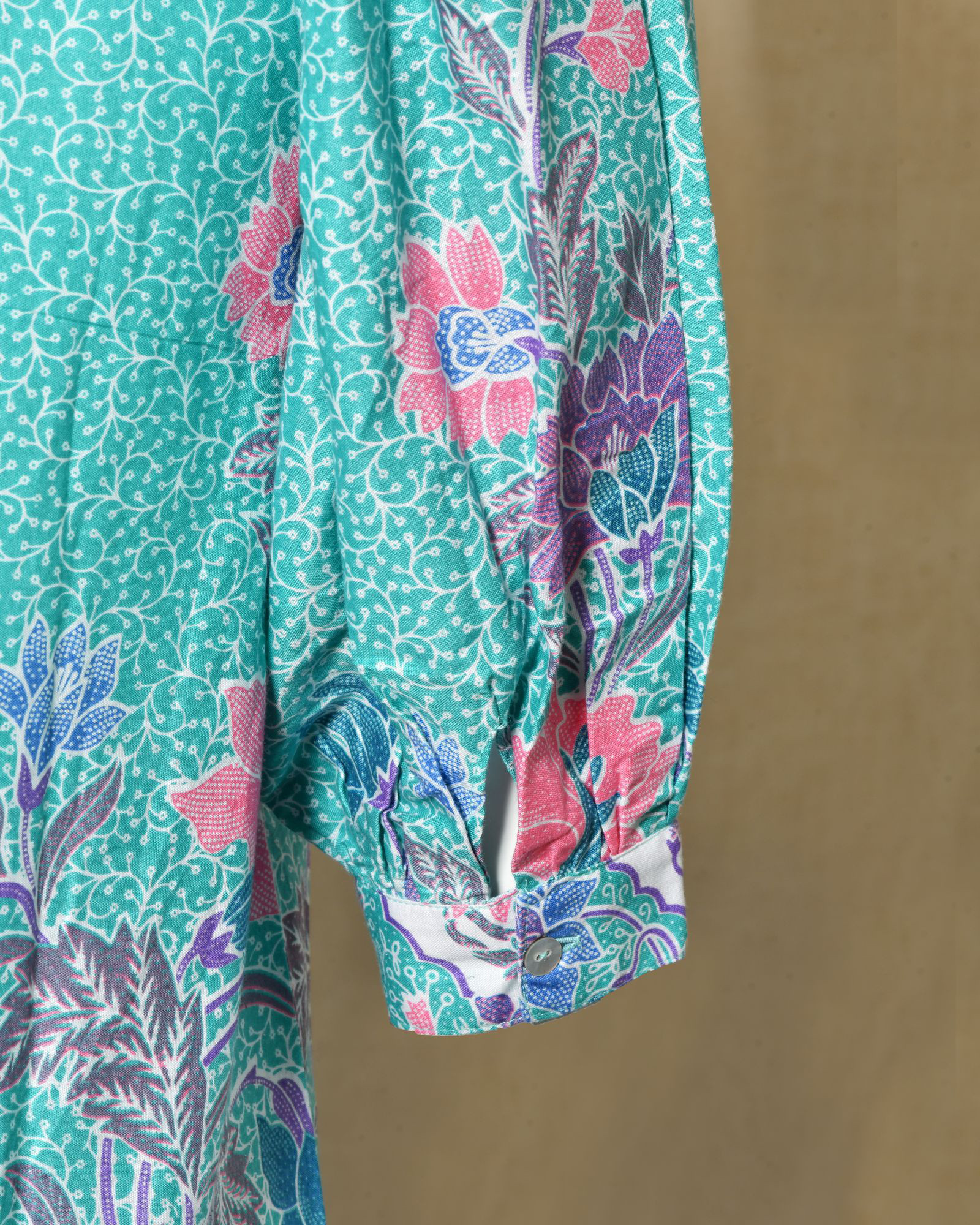 Robe chemise fluide imprimé floral vert menthe V.de.Vinster