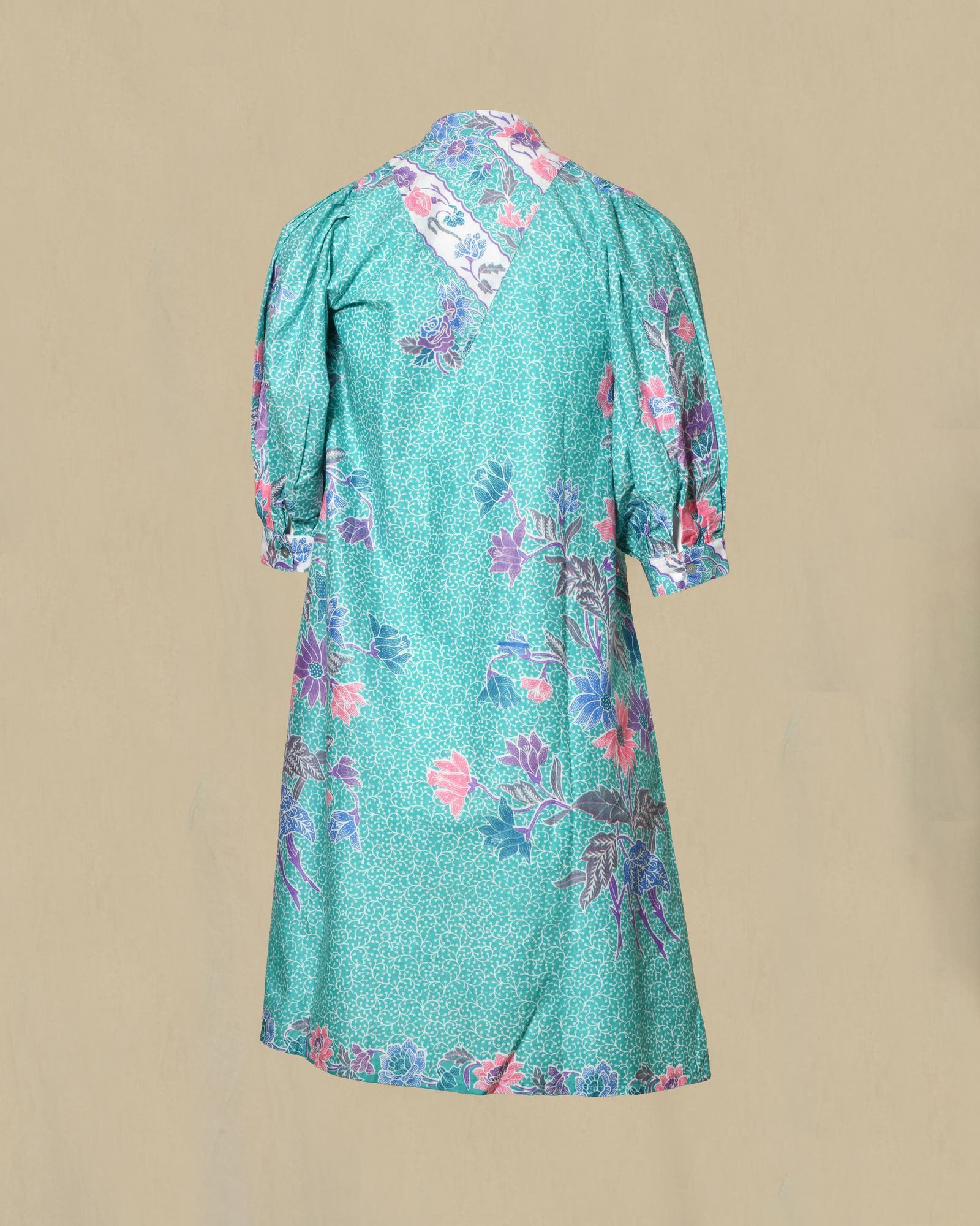 Robe chemise fluide imprimé floral vert menthe V.de.Vinster