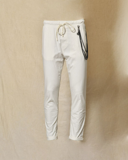 Pantalon en tissu technique blanc Over-D