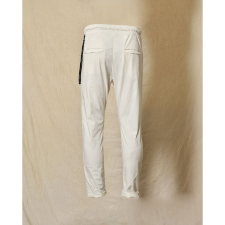 Pantalon en tissu technique blanc Over-D