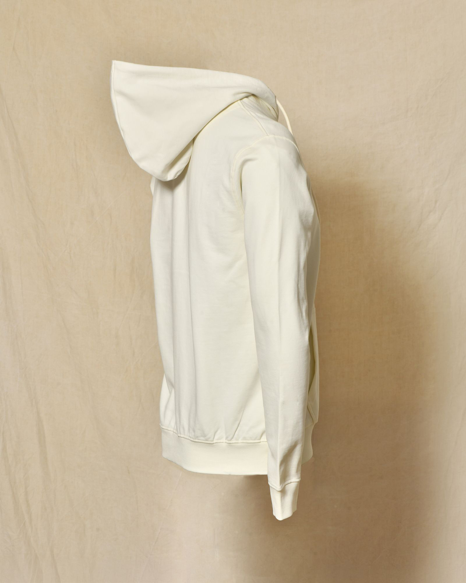 Sweat zippé à capuche écru Over-D