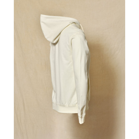 Sweat zippé à capuche écru Over-D