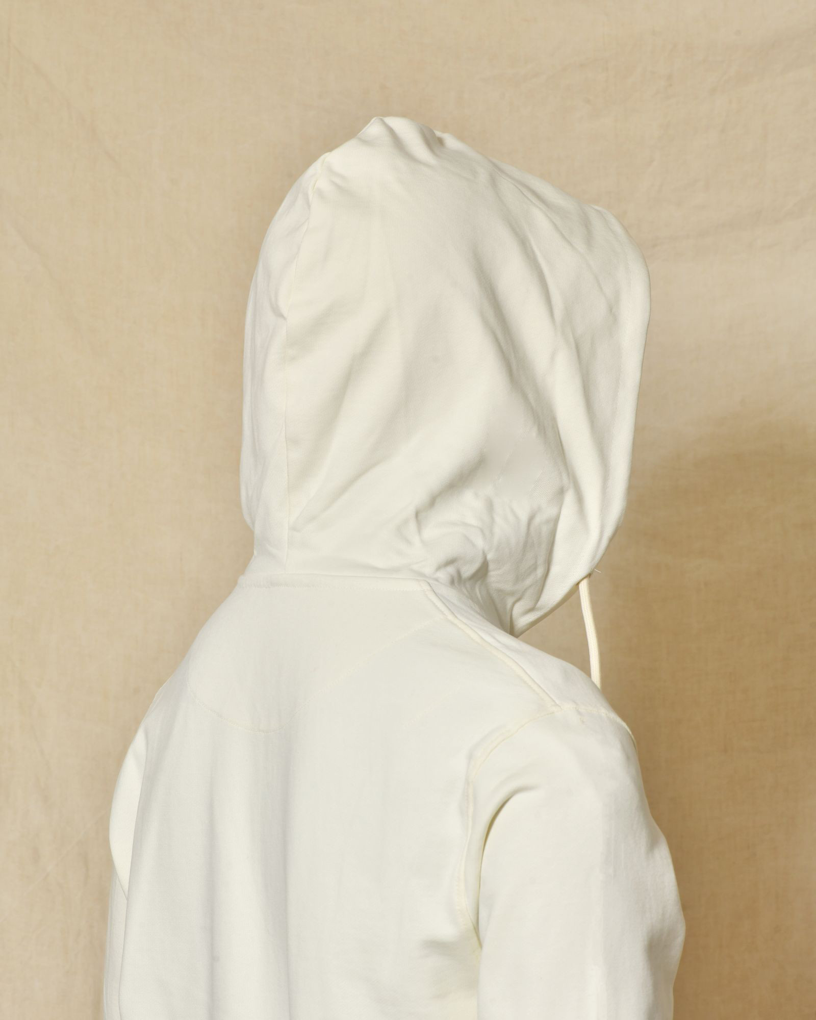 Sweat zippé à capuche écru Over-D