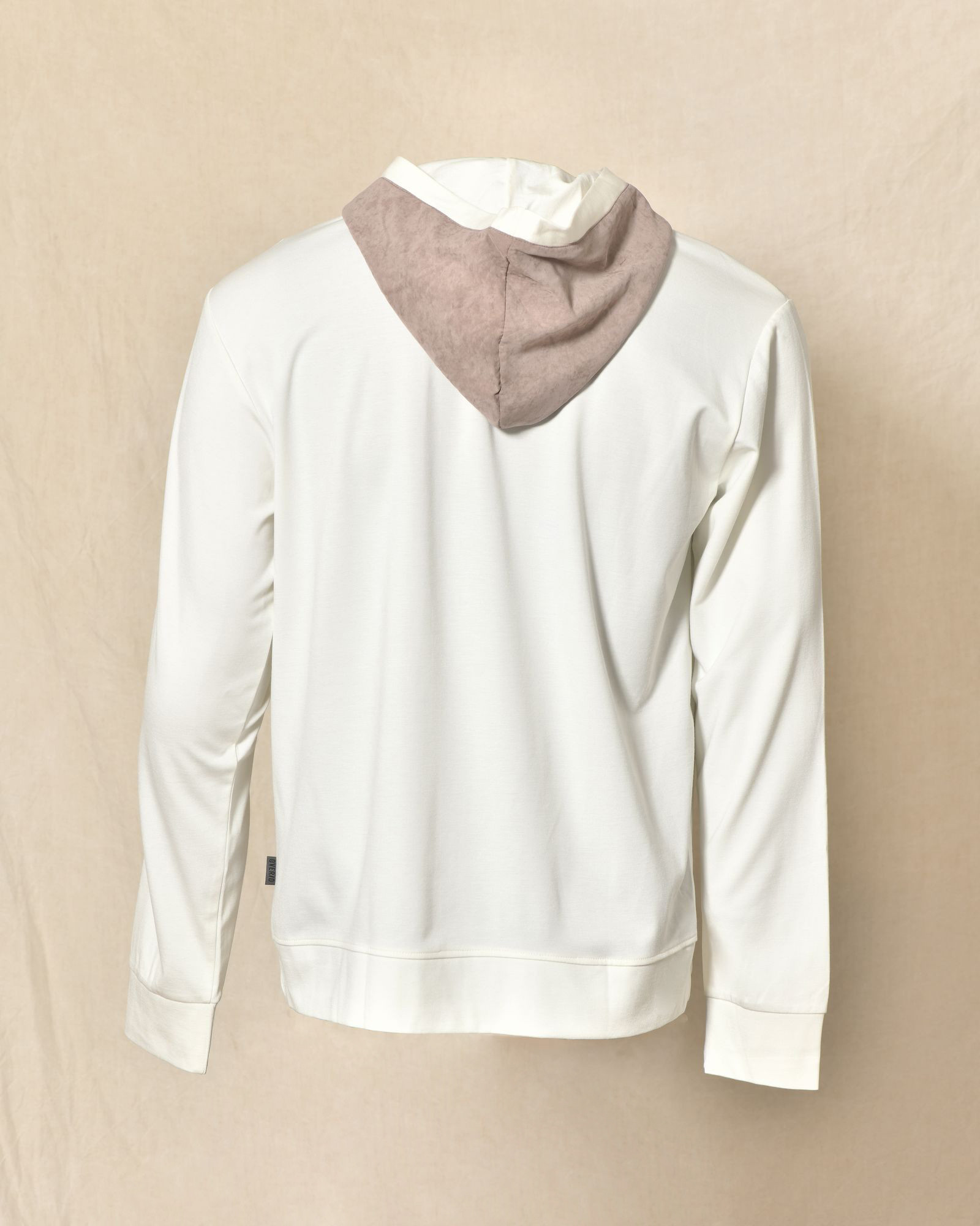 Sweat à capuche écru bi-matière avec poche kangourou Over-D