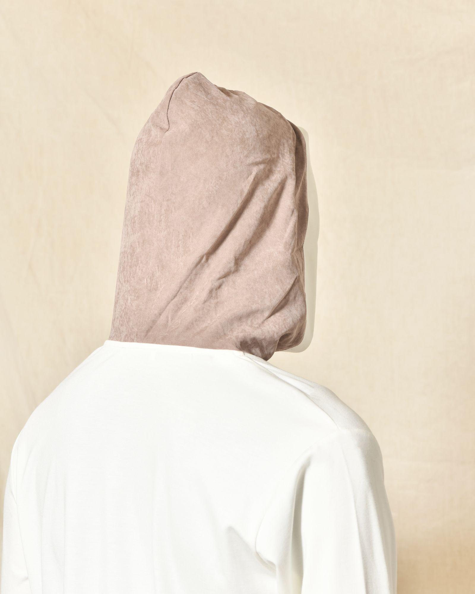 Sweat à capuche écru bi-matière avec poche kangourou Over-D