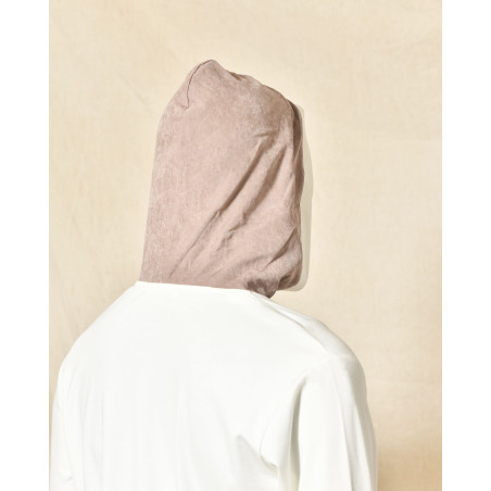 Sweat à capuche écru bi-matière avec poche kangourou Over-D