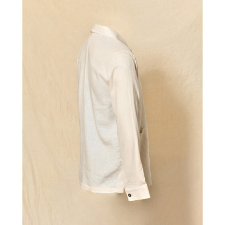 Veste légère en lin beige Over-D