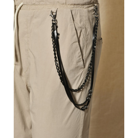Pantalon en tissu technique beige Over-D