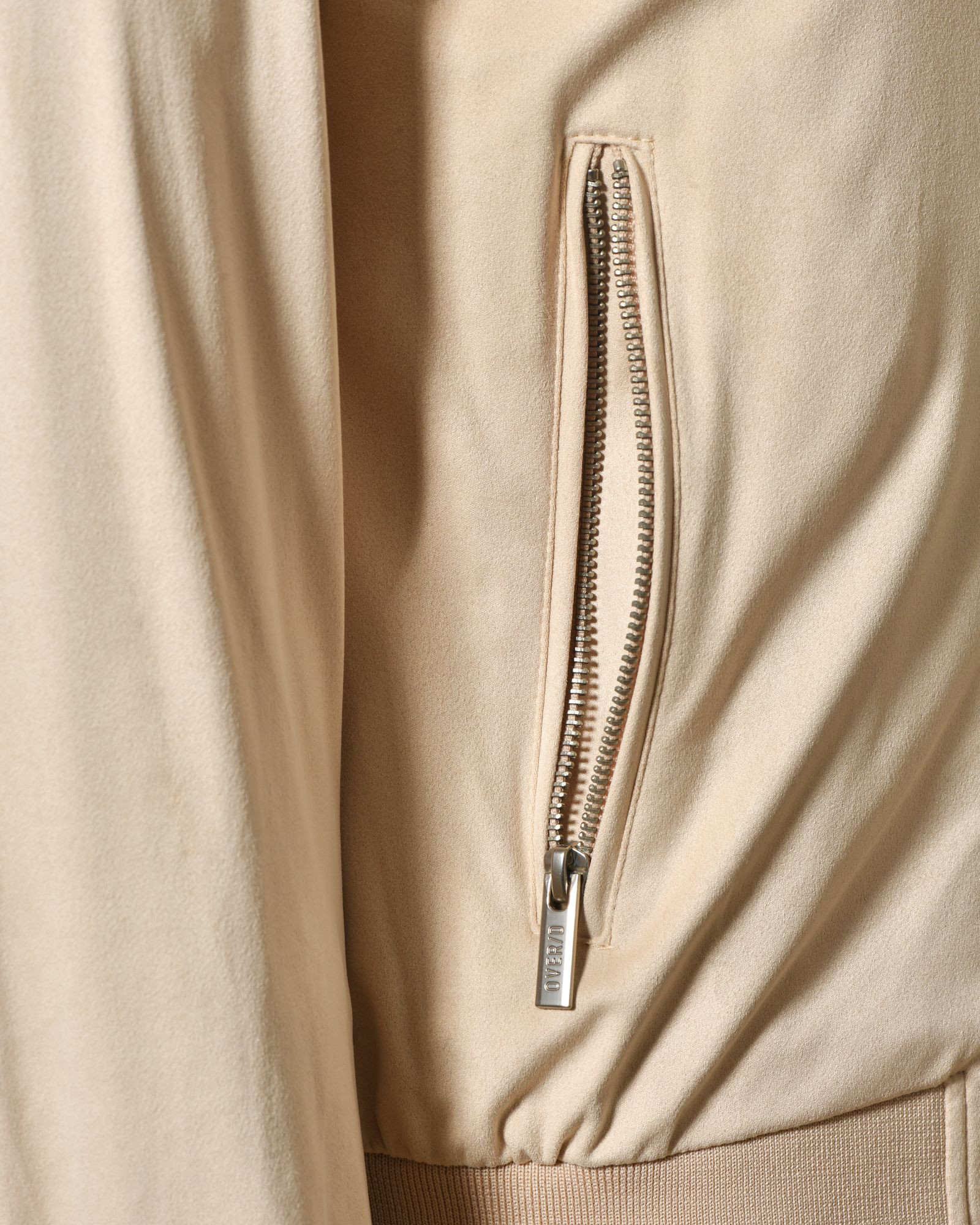 Veste bomber en daim beige Over-D