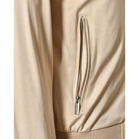 Veste bomber en daim beige Over-D