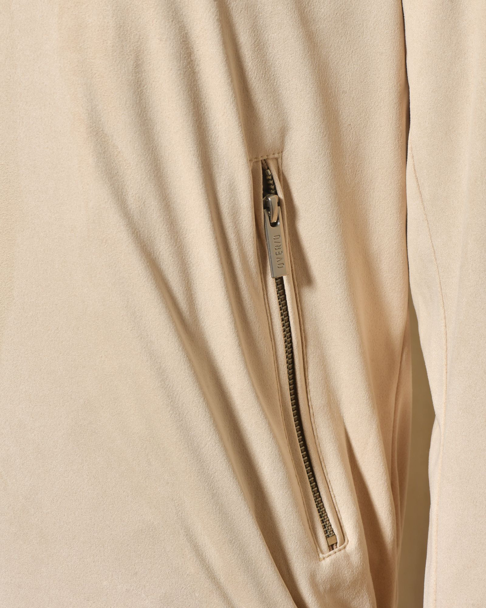 Veste bomber en daim beige Over-D