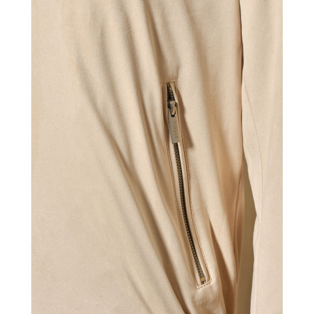 Veste bomber en daim beige Over-D