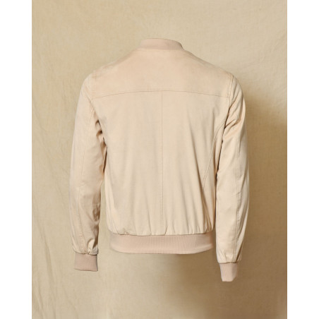 Veste bomber en daim beige Over-D