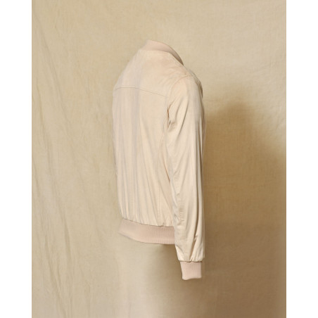 Veste bomber en daim beige Over-D