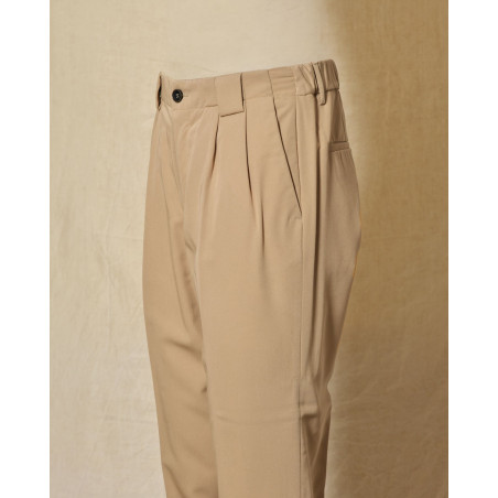 Pantalon chino camel à pinces Over-D