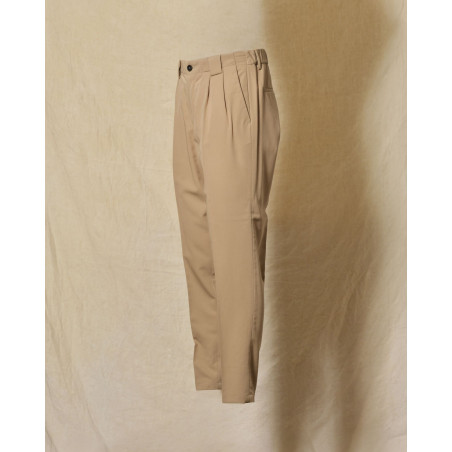 Pantalon chino camel à pinces Over-D