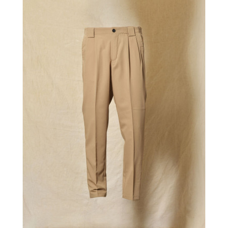 Pantalon chino camel à pinces Over-D