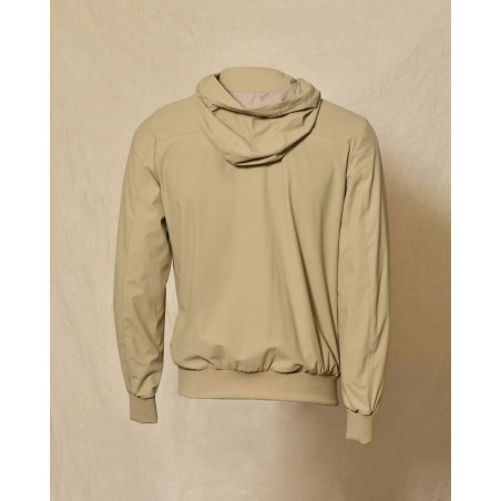 Veste coupe-vent à capuche beige zippée Over-D