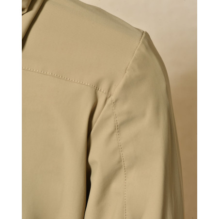 Veste coupe-vent à capuche beige zippée Over-D