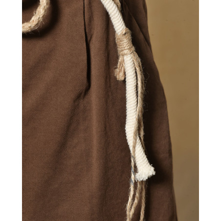 Short marron à ceinture corde tressée et boucle bois Over-D