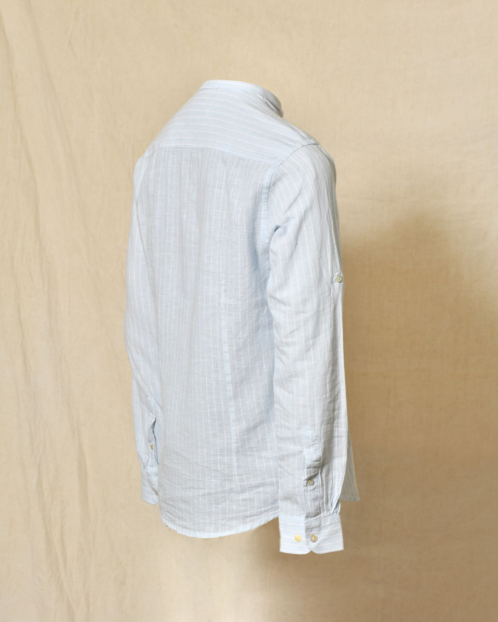 Chemise à rayures bleu clair en lin Over-D