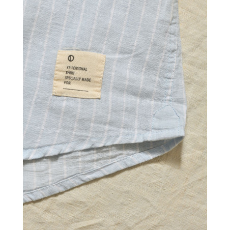 Chemise à rayures bleu clair en lin Over-D