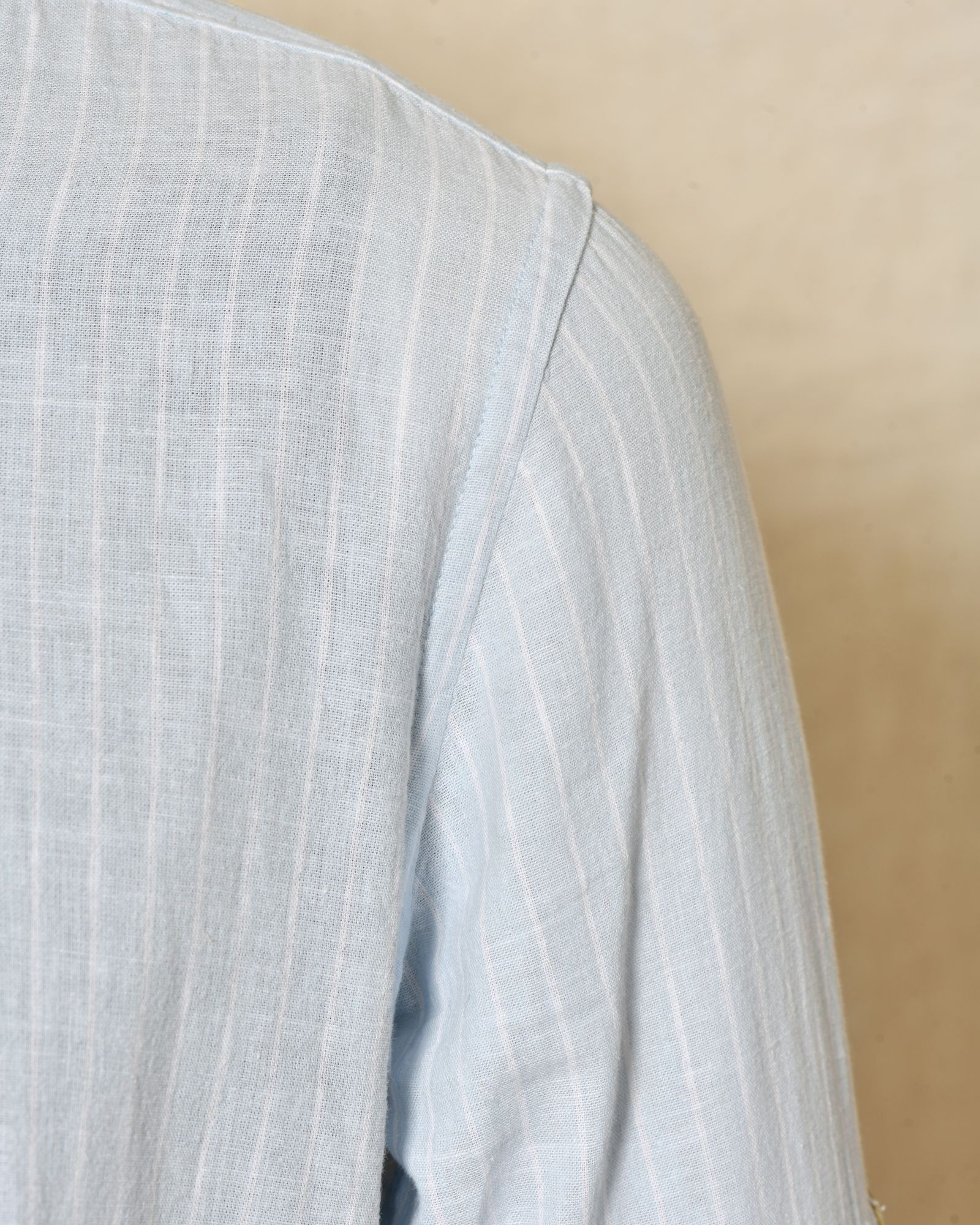 Chemise à rayures bleu clair en lin Over-D