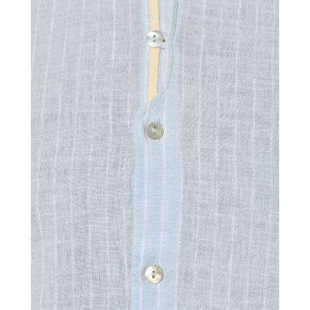 Chemise à rayures bleu clair en lin Over-D