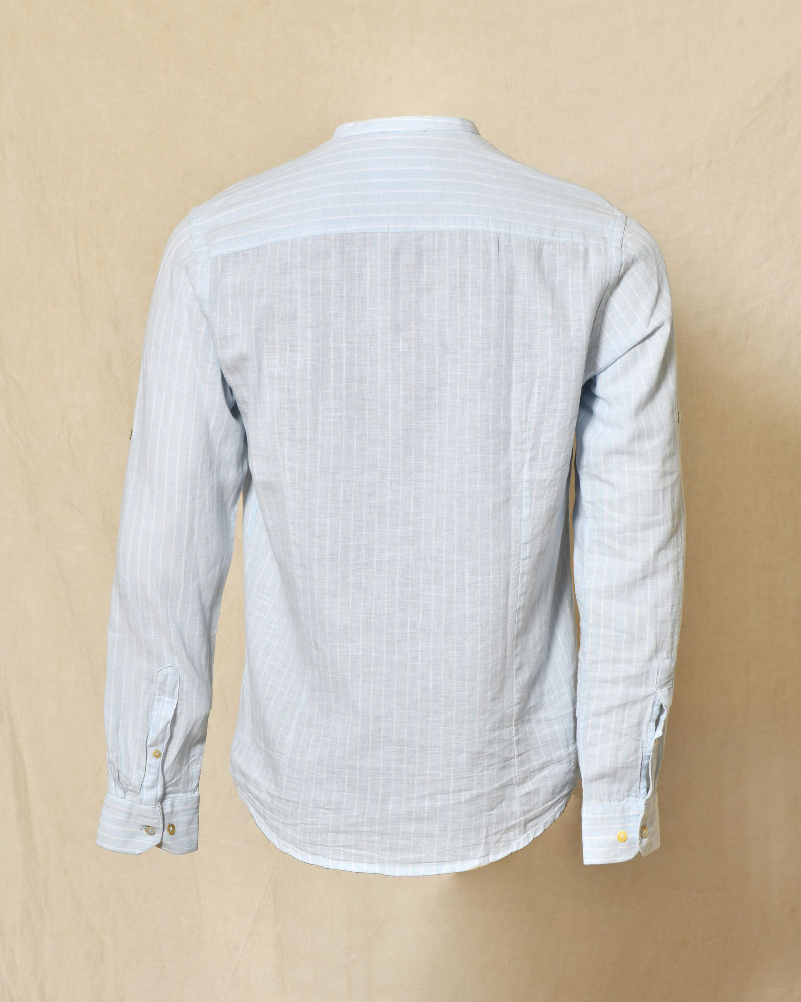 Chemise à rayures bleu clair en lin Over-D