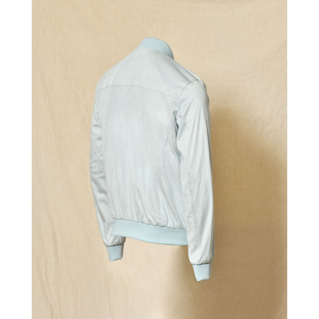 Veste bomber en daim bleu Over-D