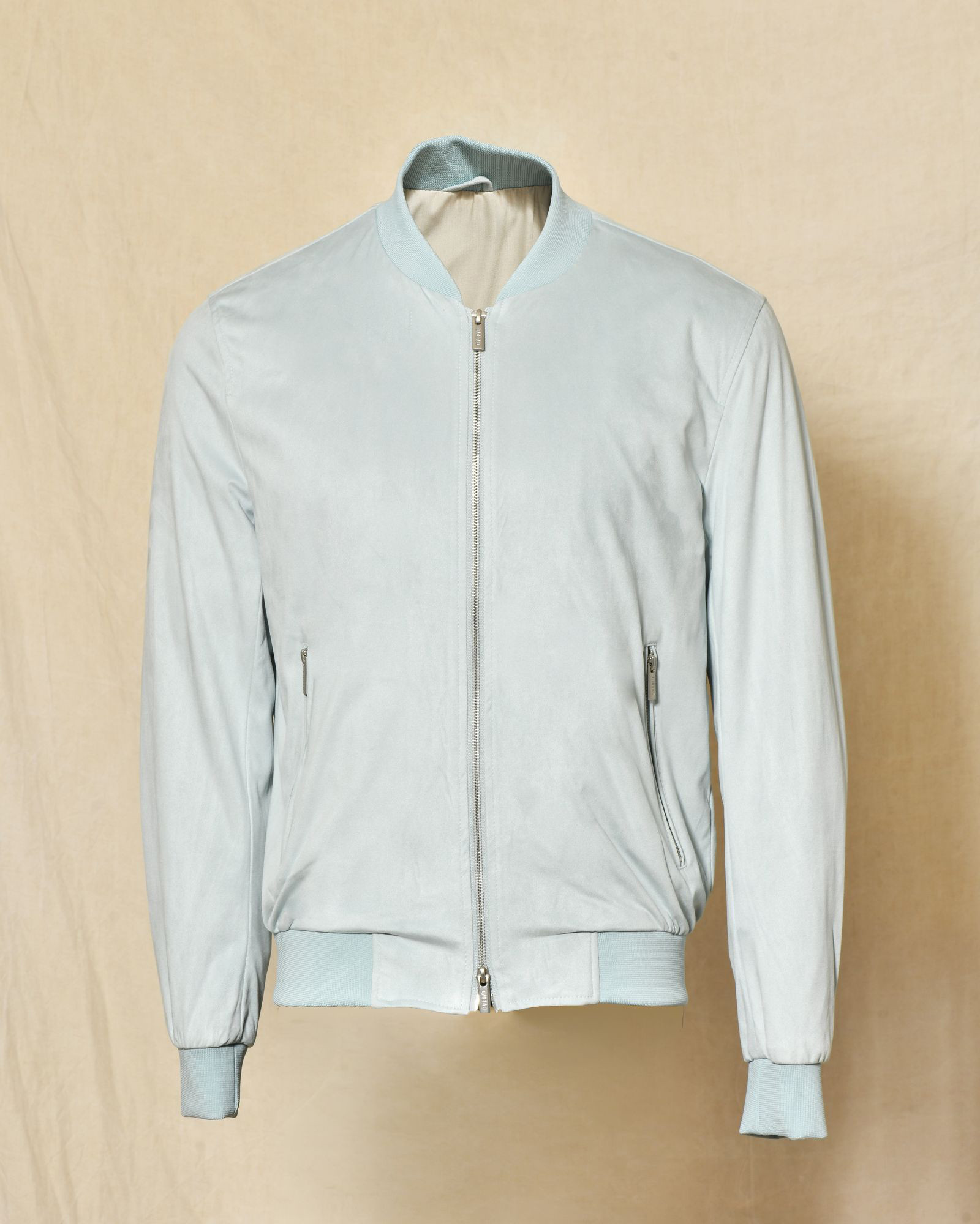 Veste bomber en daim bleu Over-D