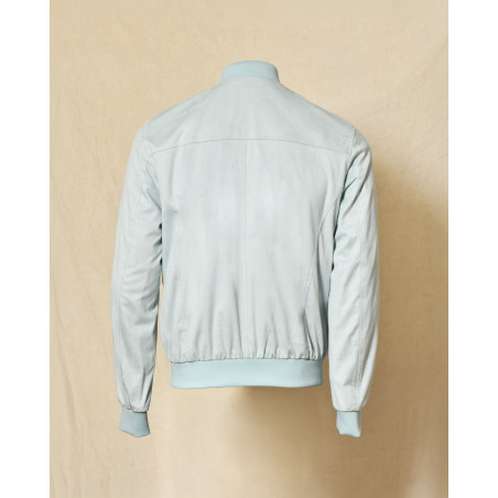 Veste bomber en daim bleu Over-D