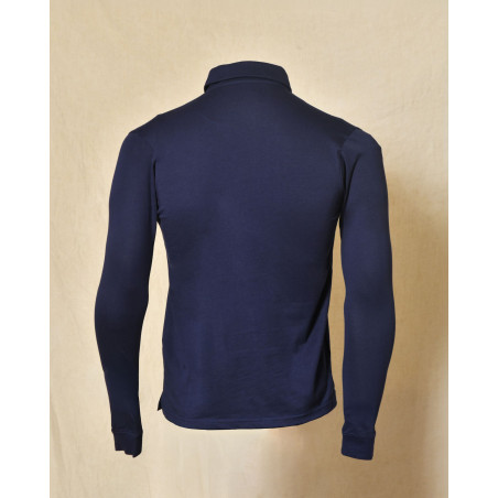 Polo manches longues bleu marine Over-D