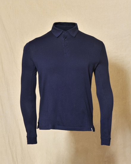 Polo manches longues bleu marine Over-D