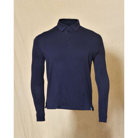 Polo manches longues bleu marine Over-D