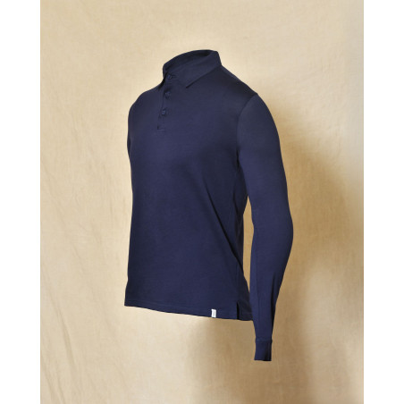Polo manches longues bleu marine Over-D