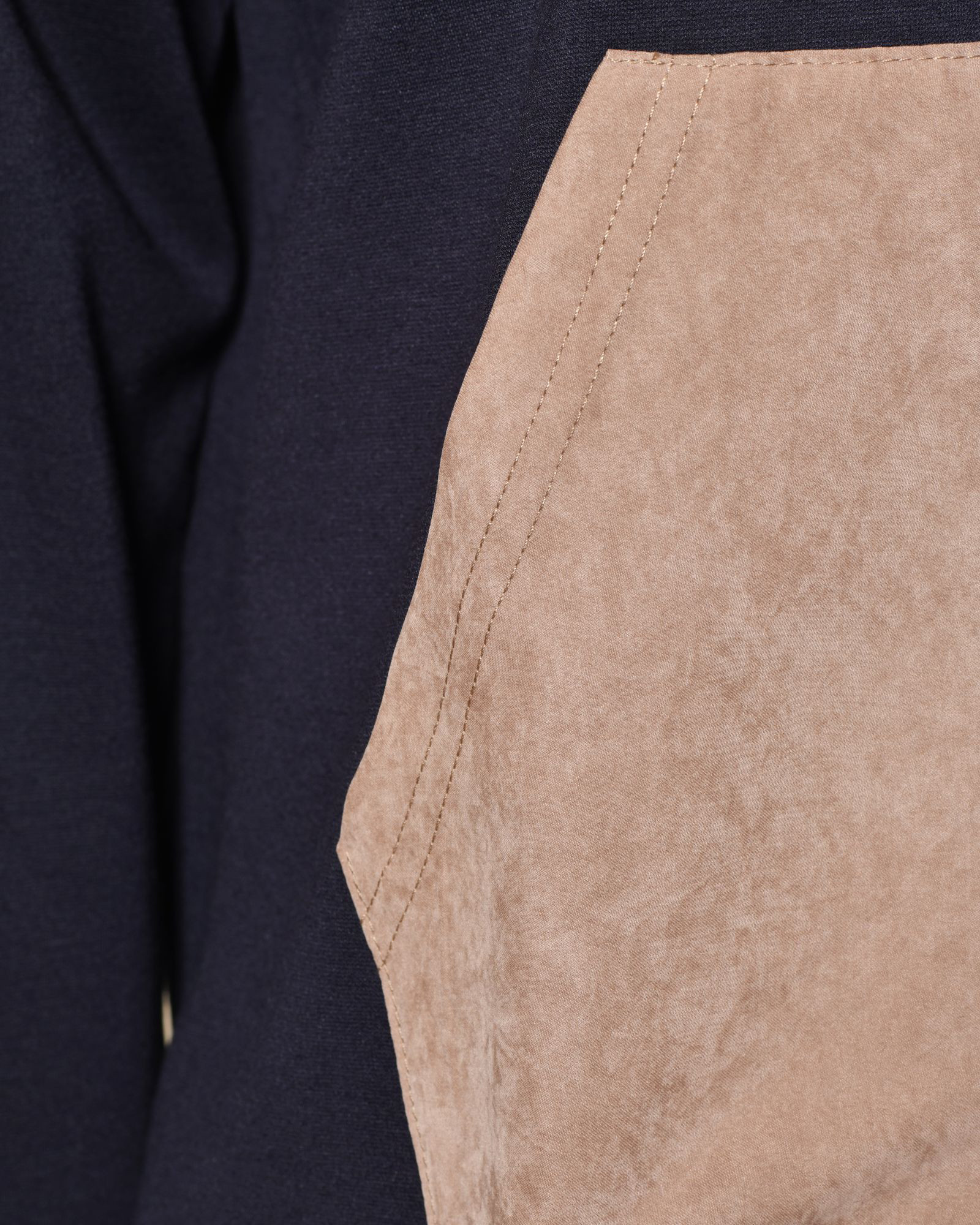 Sweat à capuche bleu marine bi-matière avec poche kangourou Over-D