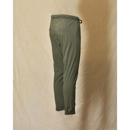 Pantalon en tissu technique kaki Over-D