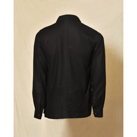 Veste légère en lin noir Over-D
