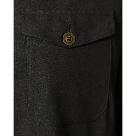 Veste légère en lin noir Over-D