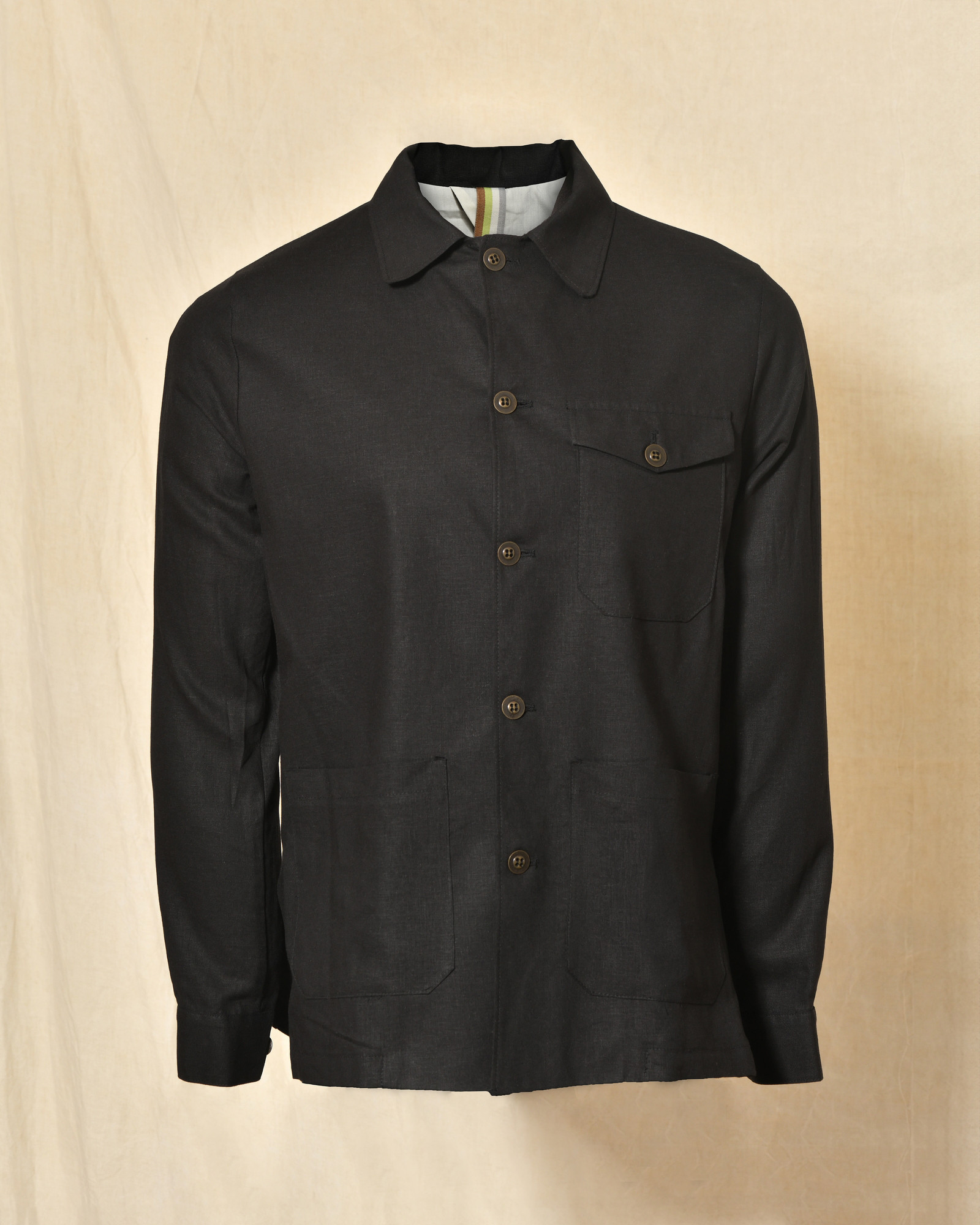 Veste légère en lin noir Over-D