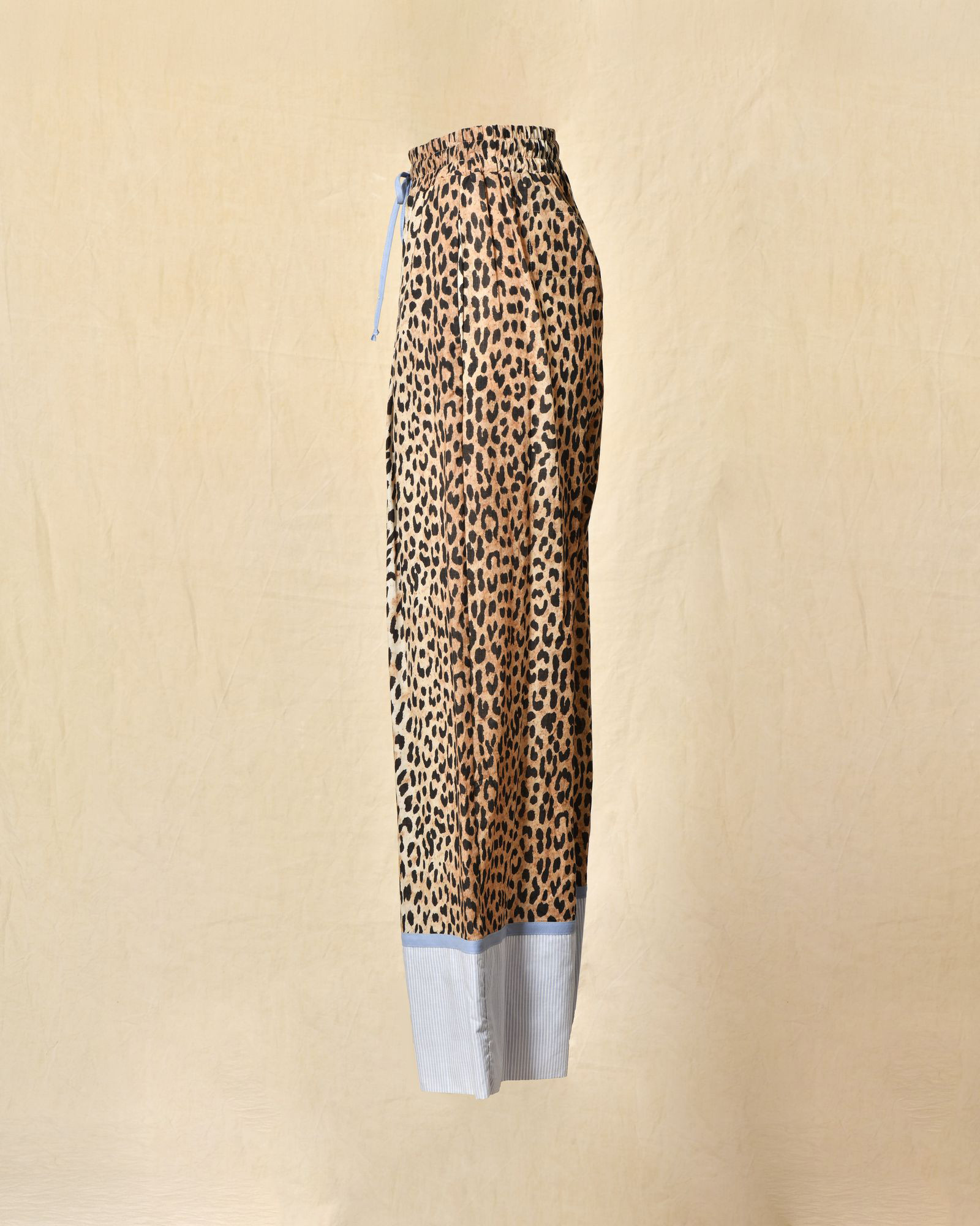 Pantalon palazzo imprimé léopard à taille élastique Front Street