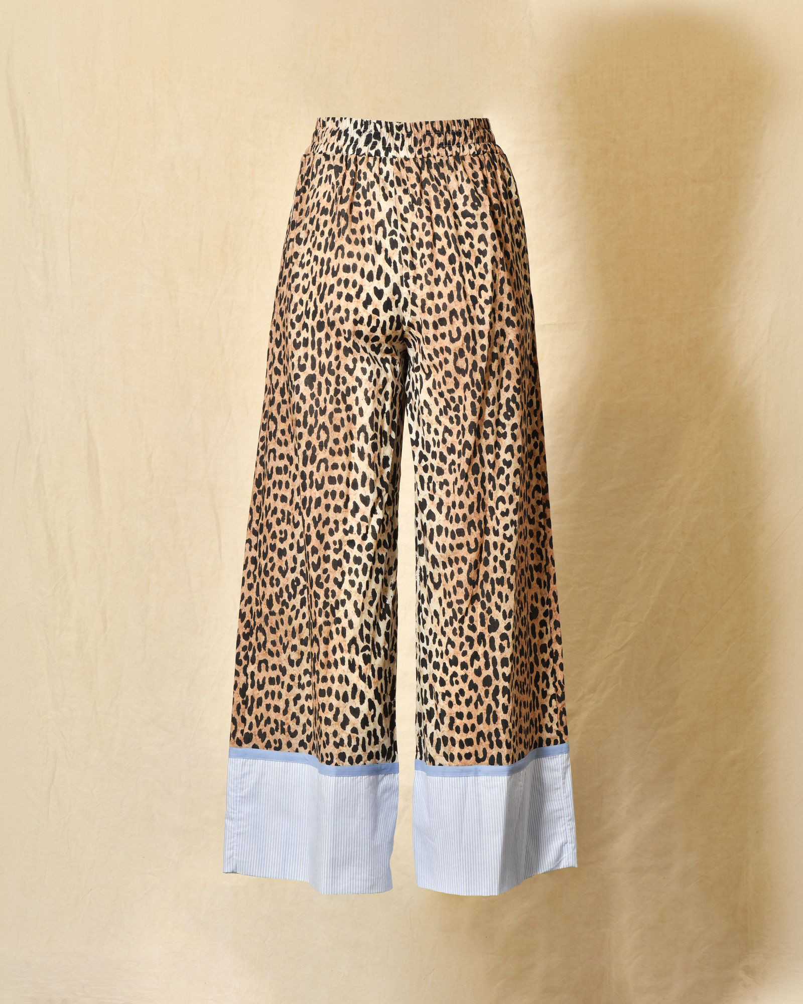 Pantalon palazzo imprimé léopard à taille élastique Front Street