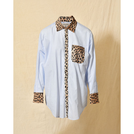 Chemise à rayures et motifs léopard Front Street