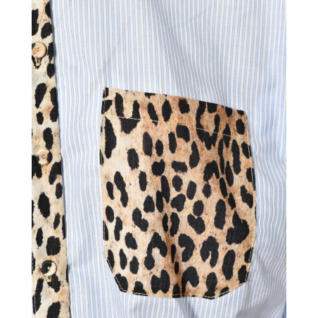 Chemise à rayures et motifs léopard Front Street