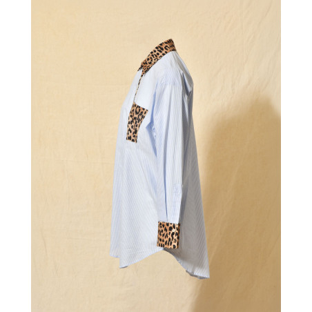 Chemise à rayures et motifs léopard Front Street