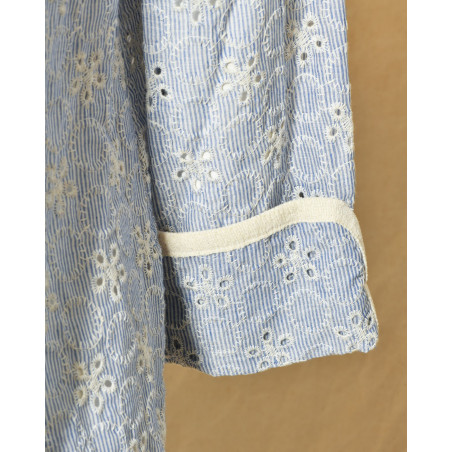 Veste à rayures et broderies fleuries Front Street