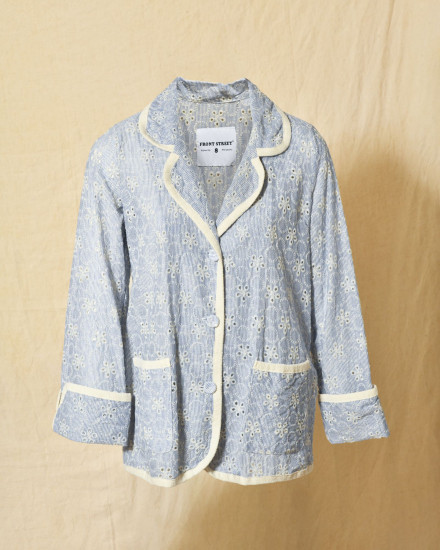Veste à rayures et broderies fleuries Front Street